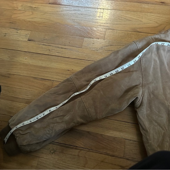 Croft & Barrow Genuine Leather Suede Bomber Winter Jacket Tan Men's Size L - Picture 12 of 12